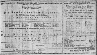 Theaterzettel (Oper und Burgtheater in Wien) 18091109 Seite: 1
