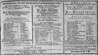 Theaterzettel (Oper und Burgtheater in Wien) 18091119 Seite: 1