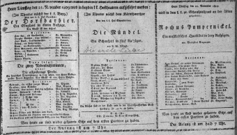 Theaterzettel (Oper und Burgtheater in Wien) 18091121 Seite: 1