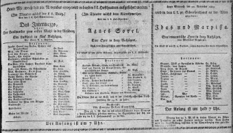 Theaterzettel (Oper und Burgtheater in Wien) 18091122 Seite: 1