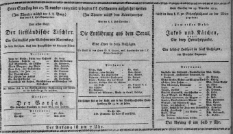 Theaterzettel (Oper und Burgtheater in Wien) 18091125 Seite: 1