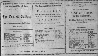 Theaterzettel (Oper und Burgtheater in Wien) 18091127 Seite: 1
