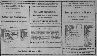 Theaterzettel (Oper und Burgtheater in Wien) 18091202 Seite: 1