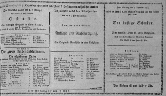 Theaterzettel (Oper und Burgtheater in Wien) 18091203 Seite: 1