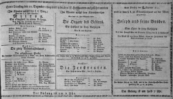 Theaterzettel (Oper und Burgtheater in Wien) 18091212 Seite: 1