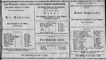 Theaterzettel (Oper und Burgtheater in Wien) 18100115 Seite: 1