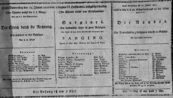 Theaterzettel (Oper und Burgtheater in Wien) 18100125 Seite: 1