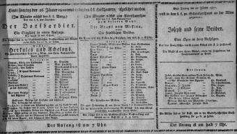 Theaterzettel (Oper und Burgtheater in Wien) 18100126 Seite: 1
