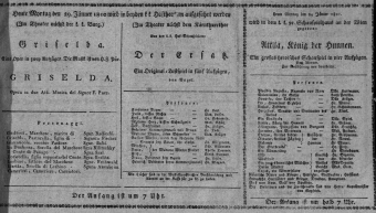 Theaterzettel (Oper und Burgtheater in Wien) 18100129 Seite: 1