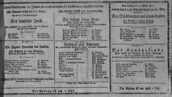 Theaterzettel (Oper und Burgtheater in Wien) 18100130 Seite: 1
