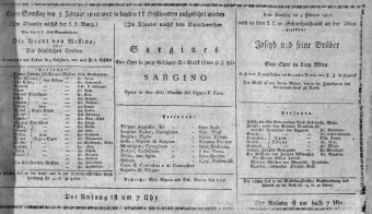 Theaterzettel (Oper und Burgtheater in Wien) 18100203 Seite: 1