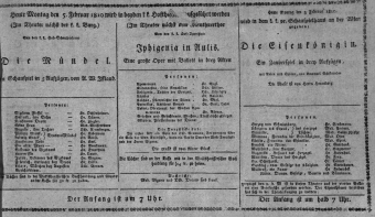 Theaterzettel (Oper und Burgtheater in Wien) 18100205 Seite: 1