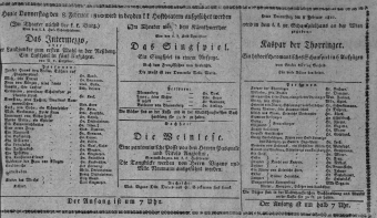 Theaterzettel (Oper und Burgtheater in Wien) 18100208 Seite: 1