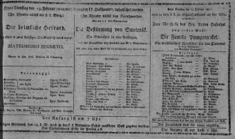 Theaterzettel (Oper und Burgtheater in Wien) 18100213 Seite: 1