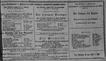Theaterzettel (Oper und Burgtheater in Wien) 18100217 Seite: 1