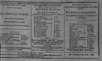 Theaterzettel (Oper und Burgtheater in Wien) 18100226 Seite: 1