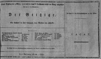 Theaterzettel (Oper und Burgtheater in Wien) 18100309 Seite: 1