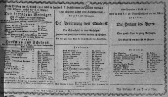 Theaterzettel (Oper und Burgtheater in Wien) 18100406 Seite: 1