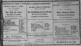Theaterzettel (Oper und Burgtheater in Wien) 18100407 Seite: 1