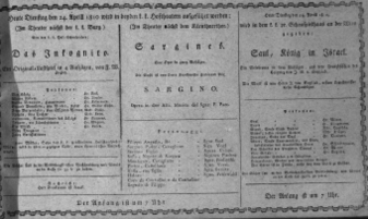 Theaterzettel (Oper und Burgtheater in Wien) 18100424 Seite: 1