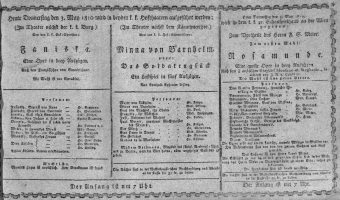 Theaterzettel (Oper und Burgtheater in Wien) 18100503 Seite: 1