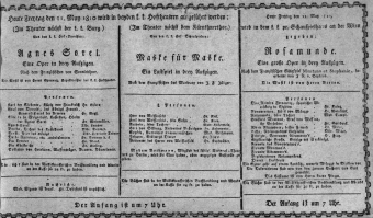 Theaterzettel (Oper und Burgtheater in Wien) 18100511 Seite: 1