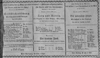 Theaterzettel (Oper und Burgtheater in Wien) 18100519 Seite: 1