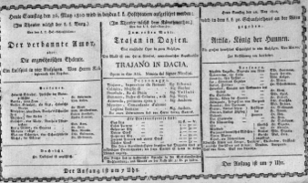 Theaterzettel (Oper und Burgtheater in Wien) 18100526 Seite: 1