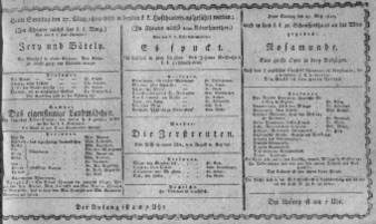 Theaterzettel (Oper und Burgtheater in Wien) 18100527 Seite: 1