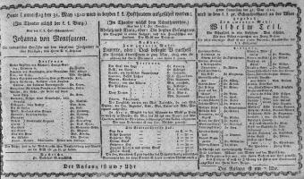 Theaterzettel (Oper und Burgtheater in Wien) 18100531 Seite: 1
