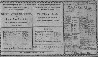 Theaterzettel (Oper und Burgtheater in Wien) 18100603 Seite: 1