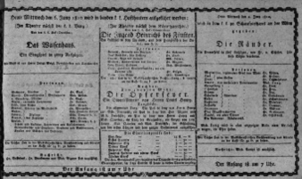 Theaterzettel (Oper und Burgtheater in Wien) 18100606 Seite: 1
