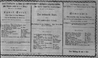 Theaterzettel (Oper und Burgtheater in Wien) 18100619 Seite: 1