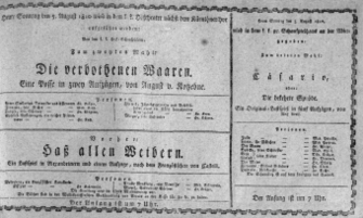 Theaterzettel (Oper und Burgtheater in Wien) 18100805 Seite: 1