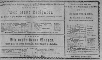 Theaterzettel (Oper und Burgtheater in Wien) 18100809 Seite: 1