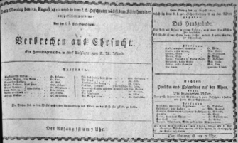 Theaterzettel (Oper und Burgtheater in Wien) 18100813 Seite: 1