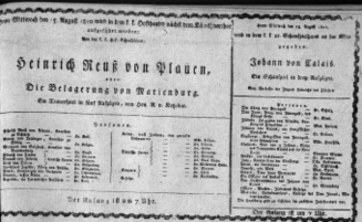 Theaterzettel (Oper und Burgtheater in Wien) 18100815 Seite: 1