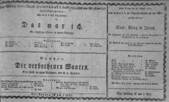 Theaterzettel (Oper und Burgtheater in Wien) 18100820 Seite: 1