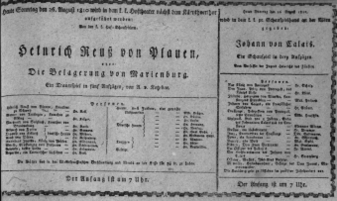 Theaterzettel (Oper und Burgtheater in Wien) 18100826 Seite: 1