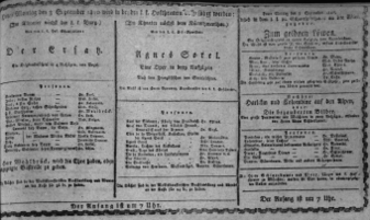Theaterzettel (Oper und Burgtheater in Wien) 18100903 Seite: 1