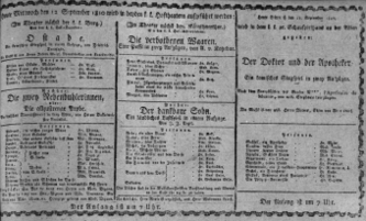 Theaterzettel (Oper und Burgtheater in Wien) 18100912 Seite: 1