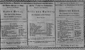 Theaterzettel (Oper und Burgtheater in Wien) 18100928 Seite: 1