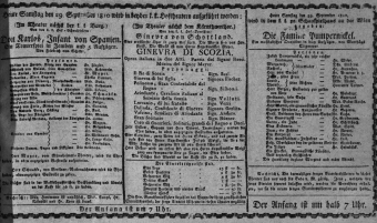 Theaterzettel (Oper und Burgtheater in Wien) 18100929 Seite: 1