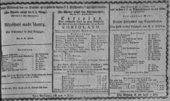 Theaterzettel (Oper und Burgtheater in Wien) 18101010 Seite: 1