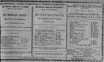 Theaterzettel (Oper und Burgtheater in Wien) 18101011 Seite: 1