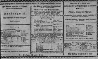 Theaterzettel (Oper und Burgtheater in Wien) 18101012 Seite: 1