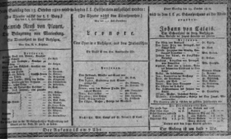 Theaterzettel (Oper und Burgtheater in Wien) 18101013 Seite: 1