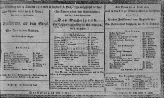 Theaterzettel (Oper und Burgtheater in Wien) 18101014 Seite: 1