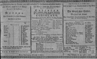 Theaterzettel (Oper und Burgtheater in Wien) 18101018 Seite: 1