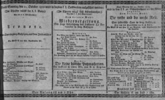 Theaterzettel (Oper und Burgtheater in Wien) 18101021 Seite: 1